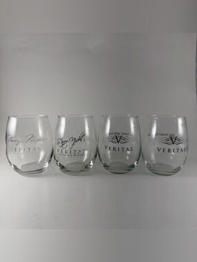 Veritas Vineyard Winery Stemless Wine Glasses Set of 4 Virginia Starry Nights
